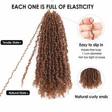 波西米亚钩针编织接发,8/12/14 英寸自然黑色预扭钩针卷发,塞内加尔扭纹钩针编织发 - 深棕色 - 查看 4