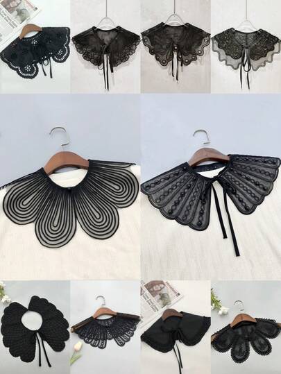 1 件女士欧根纱珍珠刺绣百搭时尚披肩