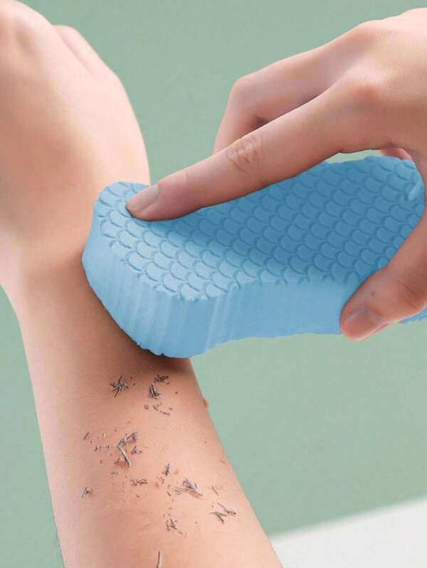 1pc-Blue Three-Dimensional Grid Scrubbing Sponge, A Gentle And Durable Portable Shower Accessory That Is Easy To Air Dry