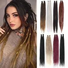 18 Inch / 24 Inch Dreadlock Extensions 0.6 Cm Width 20 Strands-Natural Black, Soft Hippie SE Dreads Synthetic Loc Extensions For Women And Men - Multicolor - View 2