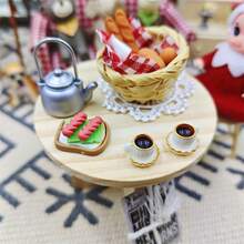 Miniature Milk, Bread, Egg, Basket Model Decor, BJD Micro Scene Realistic Accessories, Micro House Scene DIY, Collectible Gift For Hobbyists And Enthusiasts