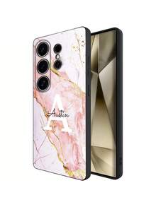 1 件定制大理石蝴蝶签名手机壳，适合 S24 Ultra/S24/A17/A07/S25 和其他 Android 型号，适合男女，时尚，防污染，