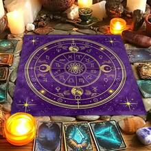 1pc Mystical Tarot Constellation Square Altar Cloth - Witchy Nature Tablecloth With Tarot Card Reading Design Perfect For Spiritual Occasions And Festivals, Mystical DecorCelestial Theme Suitable For Divination Beginners Placenta - Black - View 5