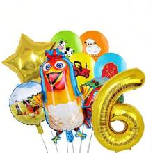 9pcs Chicken Balloon Dairy Farm Chick Tractor Foil Ballons Happy Birthday Party Animal Pet Dream Rangeland La Granja Zenon Party - Multicolor - View 5