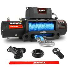 High-Performance 12V Electric Winch With 12000LBS Capacity, Synthetic Rope, And Wireless Remote For 4WD & 4X4 Vehicles & Trailers