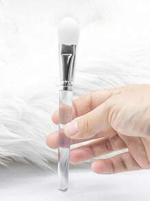 4/1pc Transparent Glass Face Mask Bowl Set, Soft Bristle Silicone Brush Stirring Rod, Beauty Salon Dedicated Facial Care Spa Mask Mixing Tools