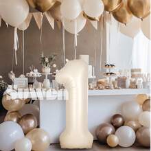 40 英寸金色大数字气球 0-9，数字 1 氦气球，铝箔聚酯薄膜大数字气球，适用于生日派对用品装饰