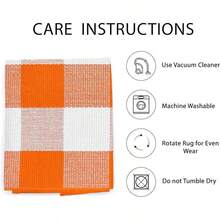 Door 27.5 X 43 Red White Striped Washable Area Rug Front Porch, Winter Decor - Orange and White - View 5