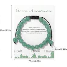 Natural Stone Crystal Beaded Bracelet Adjustable Handmade Jewelry - Exit - View 8