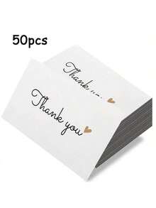 40 Count Glossy Thankful Gratitude Cards, English Language, Ideal For Birthday, Wedding, Small Business And Online Store Packaging Inserts, All Occasions, 3.5 X 2.1 Inches - one-size - View 1