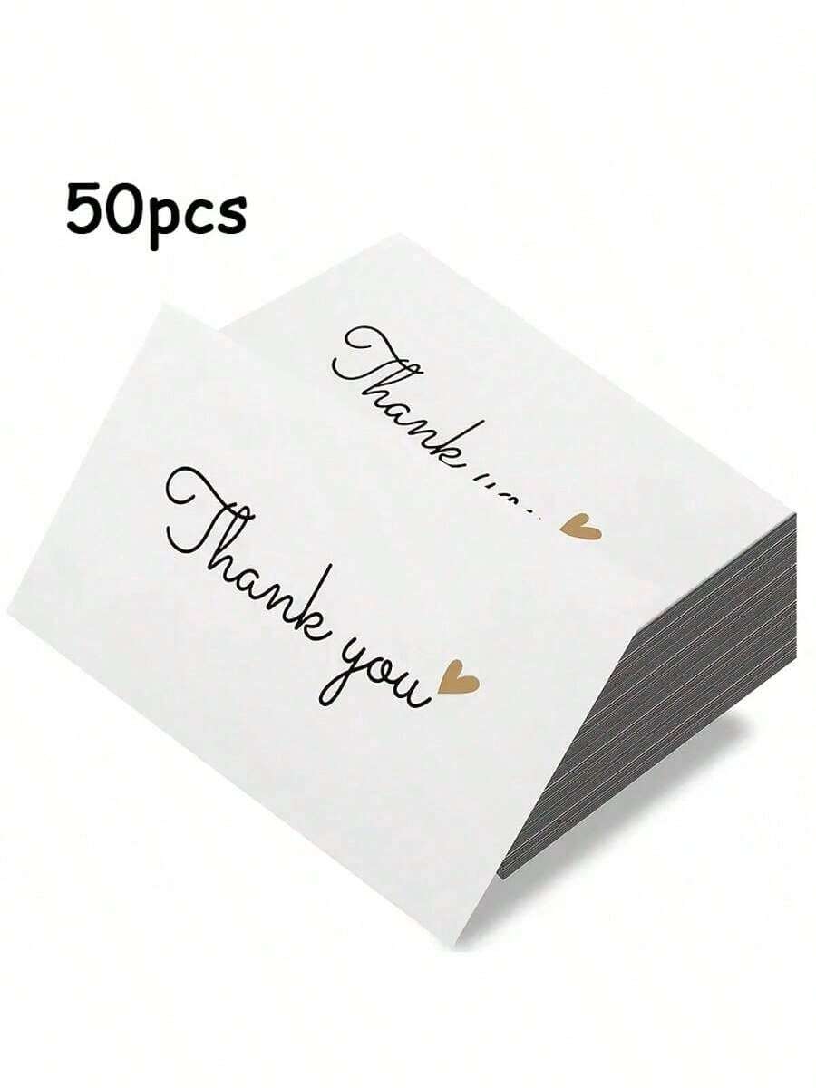 40 Count Glossy Thankful Gratitude Cards, English Language, Ideal For Birthday, Wedding, Small Business And Online Store Packaging Inserts, All Occasions, 3.5 X 2.1 Inches - one-size - View 1