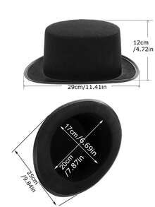 1 件/2 件/3 件黑色林肯帽、爵士帽、林肯眼镜，适合舞台表演、魔术师、万圣节、朋克
