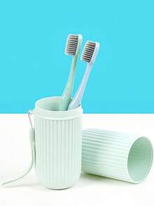 带盖牙刷架，透明牙刷盒，便携式牙膏收纳盒，旅行洗漱杯，露营、出差、返校、旅行、居家必备 - 彩色 - 查看 11