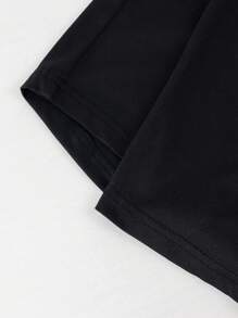 2 piezas Pantalones cortos tipo bermuda para niños preadolescentes, de un solo color, informal, para calle y uso diario, de estilo sencillo