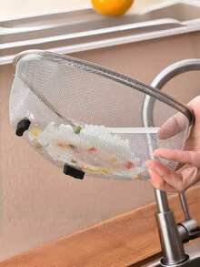 1 buah Keranjang Saringan Wastafel Stainless Steel - Filter Sampah Logam Anti Bocor dengan Penyimpanan Jaring, Untuk Menjaga Kesegaran Hasil Pertanian, Mudah Dibersihkan, Tahan Korosi, Tahan Lama, Solusi Pembuangan Dapur Hemat Ruang - Perak - View 6