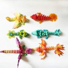 1 szt. Drukowana w 3D Mini Rodzina Smoków, Ruchome Stawy - Kolorowa Kolekcja, Dekoracja Domu i Biura, Ozdoby Pulpitu, Nadaje Się Do Różnych Dekoracji Pokoju Statuetki