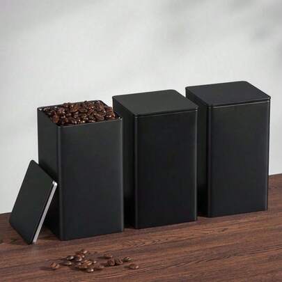 choxila 3 pezzi Barattoli per conservare il caffè, contenitori per tè e snack, barattoli per conservare i chicchi di caffè, barattoli quadrati in metallo per esposizione