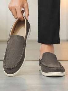 Salkin Mocassins mode homme, chaussures décontractées  de couleur unie, souples, confortables et respirantes, antidérapantes, plates, convenant pour le bureau, les fêtes, les mariages, grandes tailles, printemps/été/automne, plusieurs couleurs disponibles. Remarque : Taille petite, veuillez commander une taille au-dessus. Vieux argent - Gris foncé - Voir 3