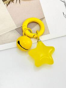 1pc Cute Jelly Color Pentagram Small Bell Charm, Lovely Girl Keychain Pendant - Multicolor - View 13