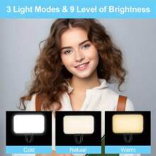 AXNEN Luz de Selfie LED para Celular, Lâmpada de Selfie Recarregável para Celular, Iluminação para Videoconferência no Computador, Clipe Mini Portátil de Luz de Preenchimento