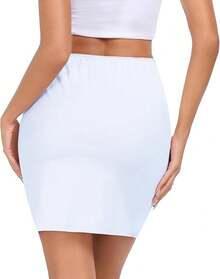 Women's Half Slip For Under Dress Short Petticoat Above Knee Under Slips For Women Under Dresses Size S-XXL - trắng - Xem 6