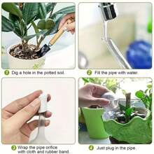 Slouchy Plant Potted Garden Water Dispenser Drip Automatic Watering Plastic Ball Indoor And Outdoor Flower Pot Bulb Watering Ball Tip Drip Irrigation Device Self Watering Plastic Irrigation Ball, General Plant Watering Pile, Suitable For Indoor And Outdoor Flowers And Vegetables, Automatic Drip Irrigation System