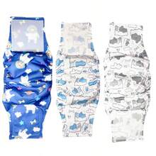 3 件套公狗尿布 - 高吸收性公狗尿布（3 片装） - 可洗腹带，适用于公狗失禁和幼犬训练 - 寶藍色 - 查看 4
