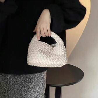 2024新款女士手工编织手提包，高端迷你单肩斜挎包