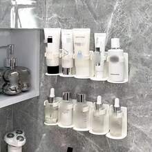 1/2 buc Suport de depozitare multifuncțional, Dulap cu oglindă perforată pentru baie, montat pe perete, Suport de sortare a produselor pentru îngrijirea pielii, Suport de depozitare pe perete