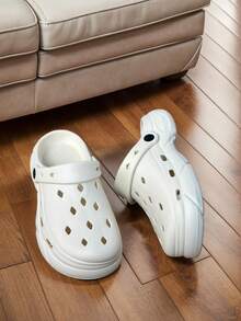 Season's New Stylish And Minimalist Men's Solid Color Hole-In-One Shoes, Suitable For Daily Casual Wear And Versatile. The Thick-Soled Shoes Are Breathable, Soft, And Comfortable. The EVA Material Is Special For Non-Slip, Non-Odorizing Feet, Antibacterial Foot Protection, Quick-Drying | Ultra-Strong Cushioning | Suitable For Wearing On The Beach/Outdoor Street/Indoor Bedroom, Bathroom, Etc., Men's And Women's Couple's Hole-In-One Shoes. - Multicolor - View 8