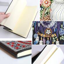 1 طقم تجميع لوحة الألماس الخاصة بالدفتر - تصميم الذئب، الأحجار الكريمة ذات الأشكال الخاصة 5D، هدية حرفية ذات موضوع حيواني لإكمال التطريز مناسبة للبالغين والمراهقين