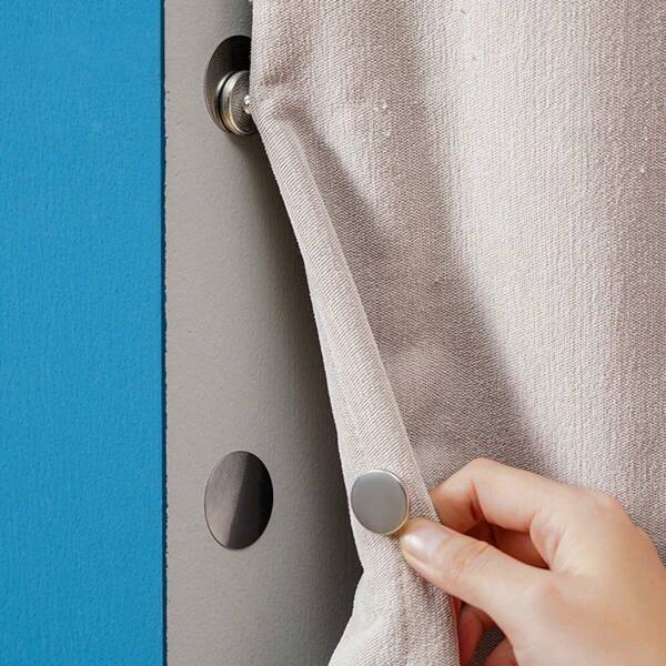 10pcs/Set Bathroom Shower Curtain Magnetic Snap Fasteners, Anti-Leakage Buttons Hidden Fixed, Minimalist Round Window Curtain Magnetic Clips, Anti-Leakage Matching Clips, Strong Magnetic Metal Bands Removable Fasteners