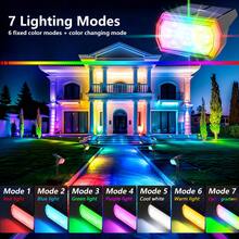 RGB Solar Lights, Waterproof Solar Lights, Solar Outdoor Lights, Wall Light/Lawn Light Dual Use, Intelligent Color Changing Light, Solar-Powered Color-Changing Spotlight, 7 Modes - Multicolor Solar Light, Outdoor Party Courtyard Lights, Ideal For Christmas, Walkways, Pools, Gardens, Driveways, Christmas Decorations.