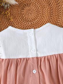 Babygirl Long Sleeve Floral Embroidered Casual Home Dress, Suitable For Autumn/Winter