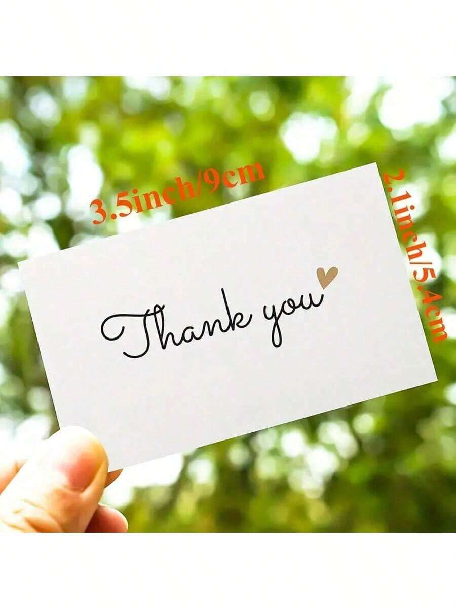 50pcs Blank Thank You Cards, English Version, Suitable For Birthday, Wedding, Small Business And Online Store Packaging Inserts, Various Occasions, Also Can Be Used For School Supplies And Back To School Season