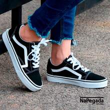 KNU Men's Casual Shoes Skool Flat Sole Skate Shoes, Versatile Shoes For Women Casual Wear - 黑與白 - 查看 4