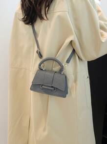 Fashionable Mini Handbag Net Celebrity Crossbody Bag, Solid Color Shoulder Bag, Small Square Bag For Women, All Season