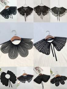 1 pieza Chal de moda versátil para mujer bordado con perlas de organza