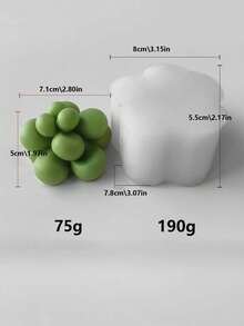 DIY多肉植物硅胶模具，装饰性多肉植物蜡烛模具，可重复使用，多种款式可选 - 白色 - 查看 10