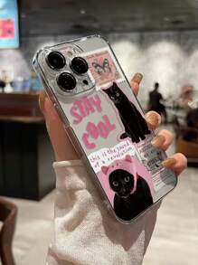 1 pieza Carcasa protectora de teléfono resistente a golpes con diseño de sello perforado y transparente compatible con iPhone 16/11/16pro/16plus/16promax/16e/15Promax/13/14/12/XS/XR/7G/8P, Galaxy 11/12Pro/12/12X/13Pro/14Pro/15Pro/, Redmi 10/9/Note9/12c/Note11pro/Note8Pro