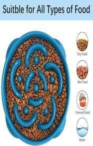 MateeyLife Slow Feeder Dog Bowls 2PCS, Anti-Choking Puzzle Dog Food Bowls, Anti-Slip Interactive Feeding Slow Down Eating, Bloat Stop Maze Dishes For All Breeds Pets - G-深藍 - 查看 6