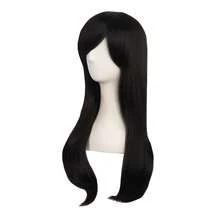 LMapofBeauty 24 Inch 60cm Side Bangs Stylish Long Great Wavy Curly Cosplay Party Wig Black 5001 - màu đen - Xem 3