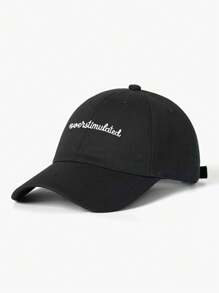 1 Male And Female Identical Printed Letter "OUEYTIMULATED" Baseball Cap, Baseball Cap, Curved Brim Cap, Truck Driver Cap, Fashionable And Versatile Baseball Cap Suitable For Daily Outdoor Leisure Wear
