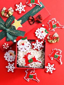 10/20pcs Santa Claus Decoration Felt Pieces, Christmas Snow Felt Pieces, Christmas Elk Felt Pieces, Christmas Throwing Felt Pieces, Christmas Table Decoration DIY Christmas Fabric Supplies - Multicolor - View 1