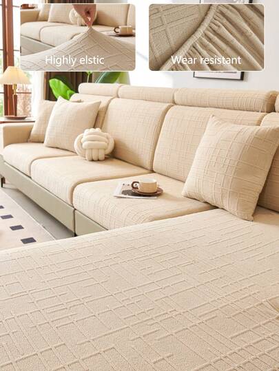 1件装弹力沙发套，防滑全覆盖沙发座套，四季通用沙发垫套，加厚面料沙发毯，可机洗，防尘，宠物友好，家居装饰，可调节尺寸，适用于转角沙发、卧室、办公室、客厅，1/2/3/4人座