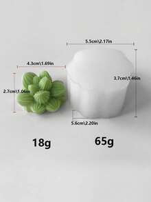 DIY多肉植物硅胶模具，装饰性多肉植物蜡烛模具，可重复使用，多种款式可选 - 白色 - 查看 33