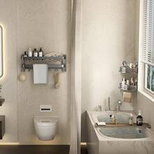 Esquinero para Baño Regadera Ventosa Repisas Sin Taladro Organizador de Regadera Metal de Aluminio Porta Shampoo Antióxido Estante Organizador Baño Gris Mueble para Regadera Tofaney - ventosa triangular 1nivel - Ver 4