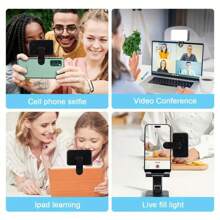 AXNEN Luz de Selfie LED para Celular, Lâmpada de Selfie Recarregável para Celular, Iluminação para Videoconferência no Computador, Clipe Mini Portátil de Luz de Preenchimento