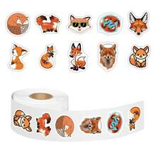 500pcs Fox Animal Stickers Roll Vinyl Stickers Scrapbook, Journaling, Laptop, Bumper, Skateboard, Water Bottles, Computer, Phone, Cartoon Anime - Multicolor - View 3