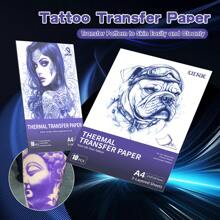 DQFART Tattoo Transfer Paper - 100 Sheets Tattoo Stencil Paper, 4-Ply 8.5" X 11" A4 Size Tattoo Thermal Stencil Paper For Tattoo Transfer Kits Tattoo Supplies